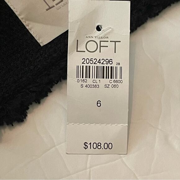 LOFT Black Raw Edge Woven Career Academia Jacket Blazer NWT Size 6 - Picture 10 of 13